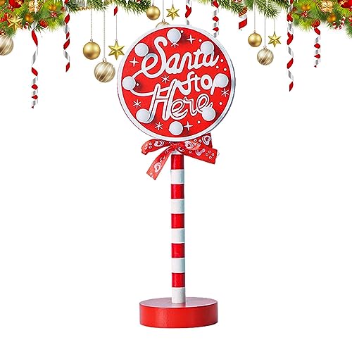 Weihnachts-Stoppschild | Weihnachts-LED-Gartenleuchte, vertikale Außenschilder - Schreibtischlampe LED Santa Stop Here Tree Topper Fenster dekorative Lichter für Gehweg Ulapithi von ulapithi