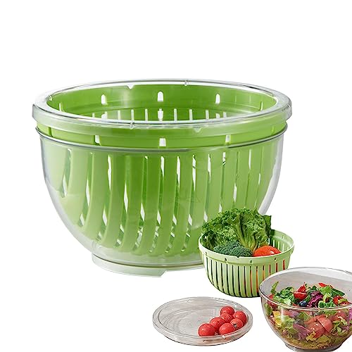 salatschneider schüssel | salat zerkleinerer | zerkleinerer für salat |snap-salatschneiderschüssel | Multifunktionale Veggie Choppers mit Schüssel und Deckel ,zum Waschen und Trocknen ,19.5x9.5x12 cm von ulapithi