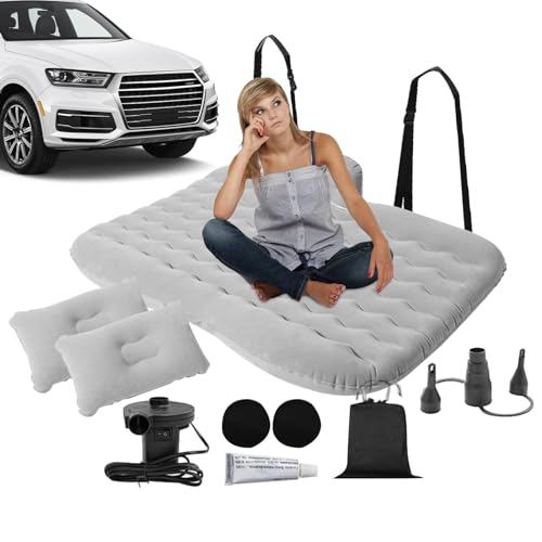 ulapithi Auto aufblasbares Bett, aufblasbares Bett für Auto - Aufblasbares Reisebett mit Luftpumpe - Rücksitzbett für Autoreisen, Camping, tragbares Auto-Luftbett, Auto-Schlafmatratze von ulapithi