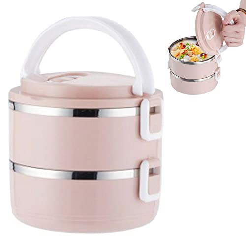 ulapithi -Box Thermo-Lunchbox Tragbarer Geschirrspüler, Lebensmittelbehälter Edelstahl Food Container Stapelbarer Lebensmittelbehälter Mit Silikon Dichtungsschlaufe Leicht Tragbarem Auslaufsicher von ulapithi
