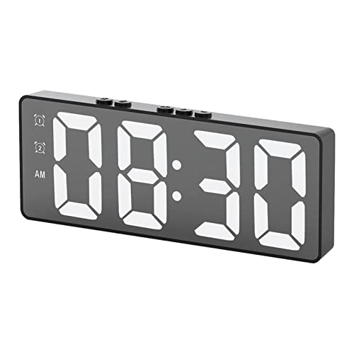 ulapithi Digitaler Wecker LED-Wecker Kleine Wanduhr No Noise Dimmbar Mit Temperatur LED Elektrische Uhr Wecker Led Uhr Tischuhr, Alarm Clock Digitaluhr, Für Büro Wohnzimmer 6,30X10,03X2,42" Schwarz von ulapithi