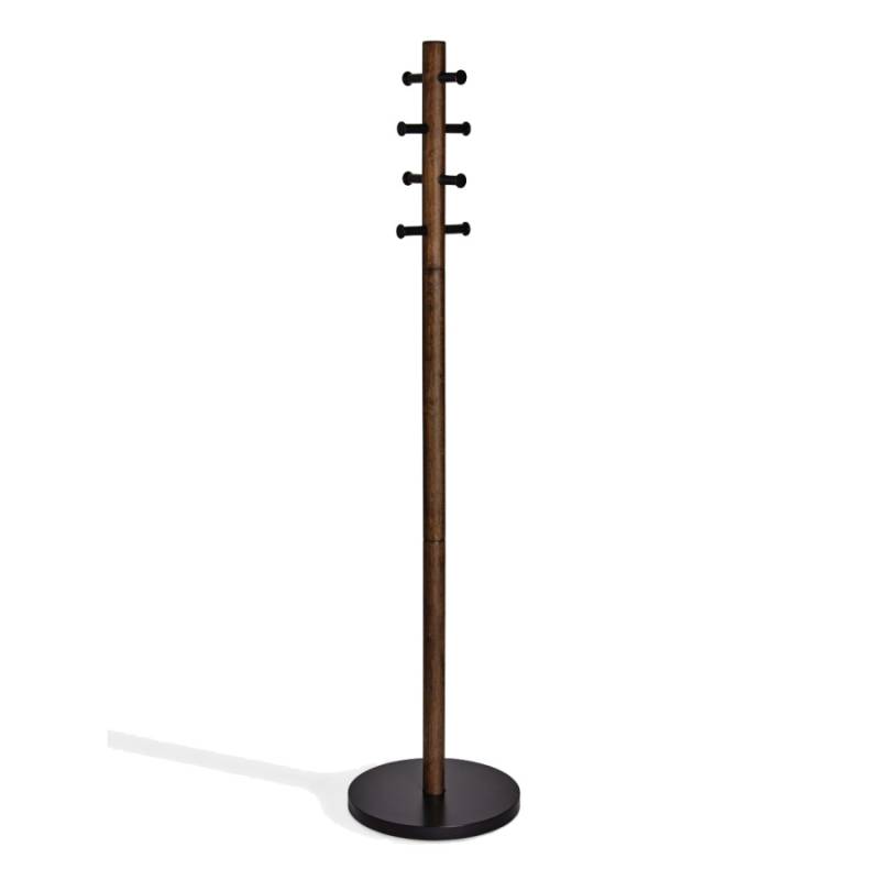 Umbra Pillar Garderobenständer - Black/Walnut - Höhe 168 - 40x40 cm von umbra
