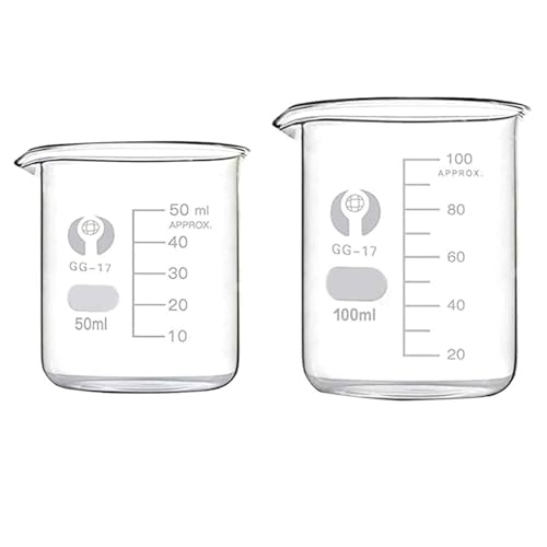 2 Stück Abgestufter Messbecher Glas 50ml und 100ml Glas Messbecher für Labor und Küche 2 Stück Abgestufter Messbecher Glas 50ml und 100ml Glas Messbecher für Labor und Küche von umyeoqoyo
