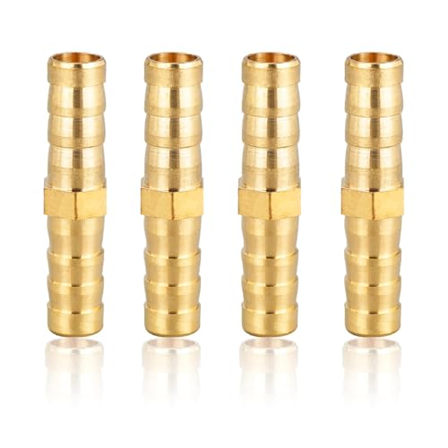 4 Stück Messing Schlauchverbinder 8mm Schlauch Verbindungsstück Tüllenverbinder Gewindefitting für Luftleitung Wasserleitung Kraftstoffleitung Olleitung von umyeoqoyo