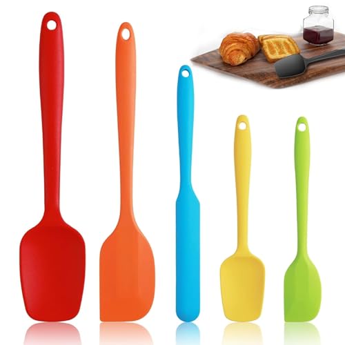 5 Stück Teigschaber Silikon Set, Silikon küchenhelfer Hitzebeständige Kochlöffel Und Antihaft Spatel, In Lebensmittelqualität, Ideal Zum Kochen Backen Rühren 5 Stück Teigschaber Silikon Set, Silikon küchenhelfer Hitzebeständige Kochlöffel Und Antihaft Spatel, In Lebensmittelqualität, Ideal Zum Kochen Backen Rühren von umyeoqoyo