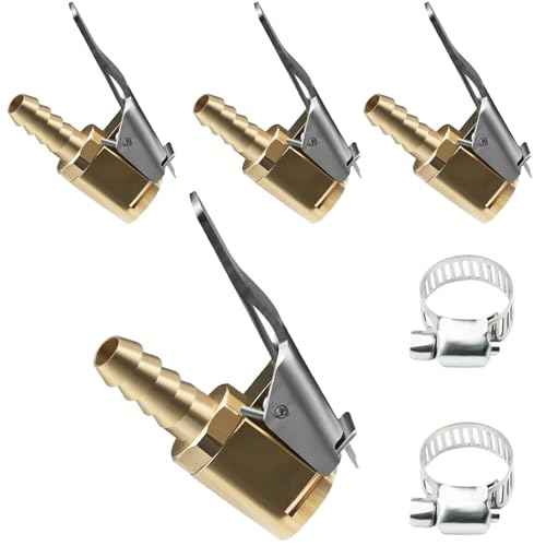 umyeoqoyo 4 Stück Autoventil Hebelstecker Air Chuck 8mm Messing Reifenfüllnippel Ventilaufsatz Reifendruckprüfer Messing Reifenfüller Autoreifen Ventil für alle Reifenventile mit Ventilgewinde von umyeoqoyo