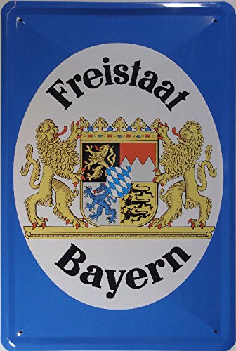 Blechschild 20x30 cm Freistaat Bayern Wappen Grenzschild Metall Schild SM0037 von unbekannt