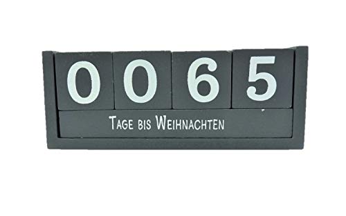 Countdown Würfel Holz 18,5 x 7 cm Tageszähler Grau von unbekannt