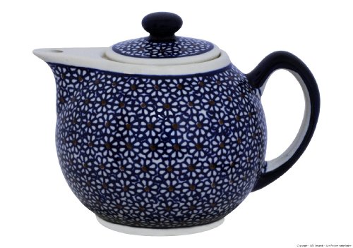 Original Bunzlauer - moderne Teekanne 1.0L- im Retro-Dekor 120 von Bunzlauer keramik