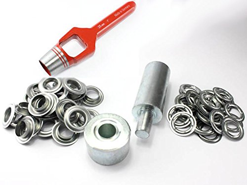 Profi Ösenset 25mm + 50 Ösen Zink Stahlösen verzinkt Einschlagstempel Locheisen Profi Ösenset 25mm + 50 Ösen Zink Stahlösen verzinkt Einschlagstempel Locheisen von unbekannt