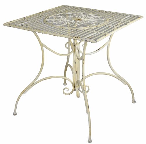 unbekannt Nostalgie Gartentisch viereckig Tisch Weiss Shabby Chic Metalltisch aja024 Palazzo Exklusiv von unbekannt