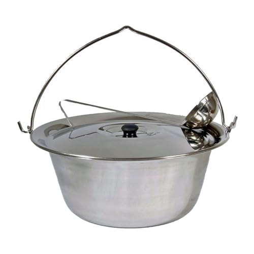 unbekannt Set Edelstahltopf Gulaschkessel 10 Liter + Deckel + GRATIS Schöpflöffel Suppentopf Hordentopf von unbekannt