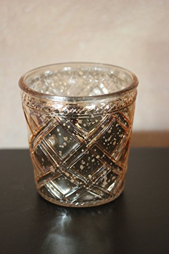 unbekannt Windlicht aus Glas, außen Gold innen Silber (Bauernsilber) H 12 cm von unbekannt