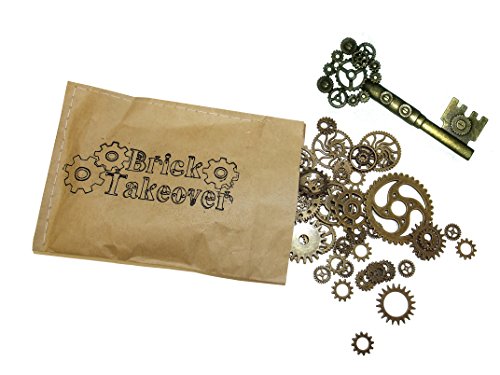 unbrand 50x Steampunk Zahnräder Gothic Charms aus Metall - freie Farbwahl (Bronze) von unbrand