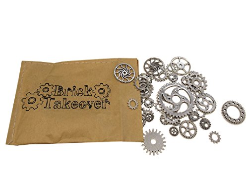 unbrand 50x Steampunk Zahnräder Gothic Charms aus Metall - freie Farbwahl (Silber) von unbrand