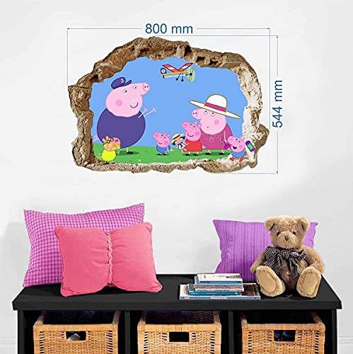 Peppa Pig wandsticker Wandbilder für Jungs,peppa pig wandtattoo Peppa Pig Pattern 790mmX 540mm… von unbrending