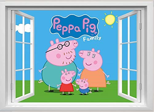 unbrending Peppa Pig Wandsticker Peppa Pig Family Wandtattoo Wandmalereien Peppa Pig Schlafzimmer Jungen Mädchen Wandaufkleber von INFANS