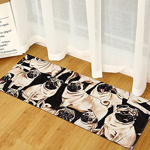 &ET Küchenteppich,Abstrakter Bereich Teppichläufer Mops Anti-Shedding Schmutzabweisender Rutschfester Bodenteppich Für Küche Home Dekorativ,60X90Cm (24X35 Zoll) von &ET