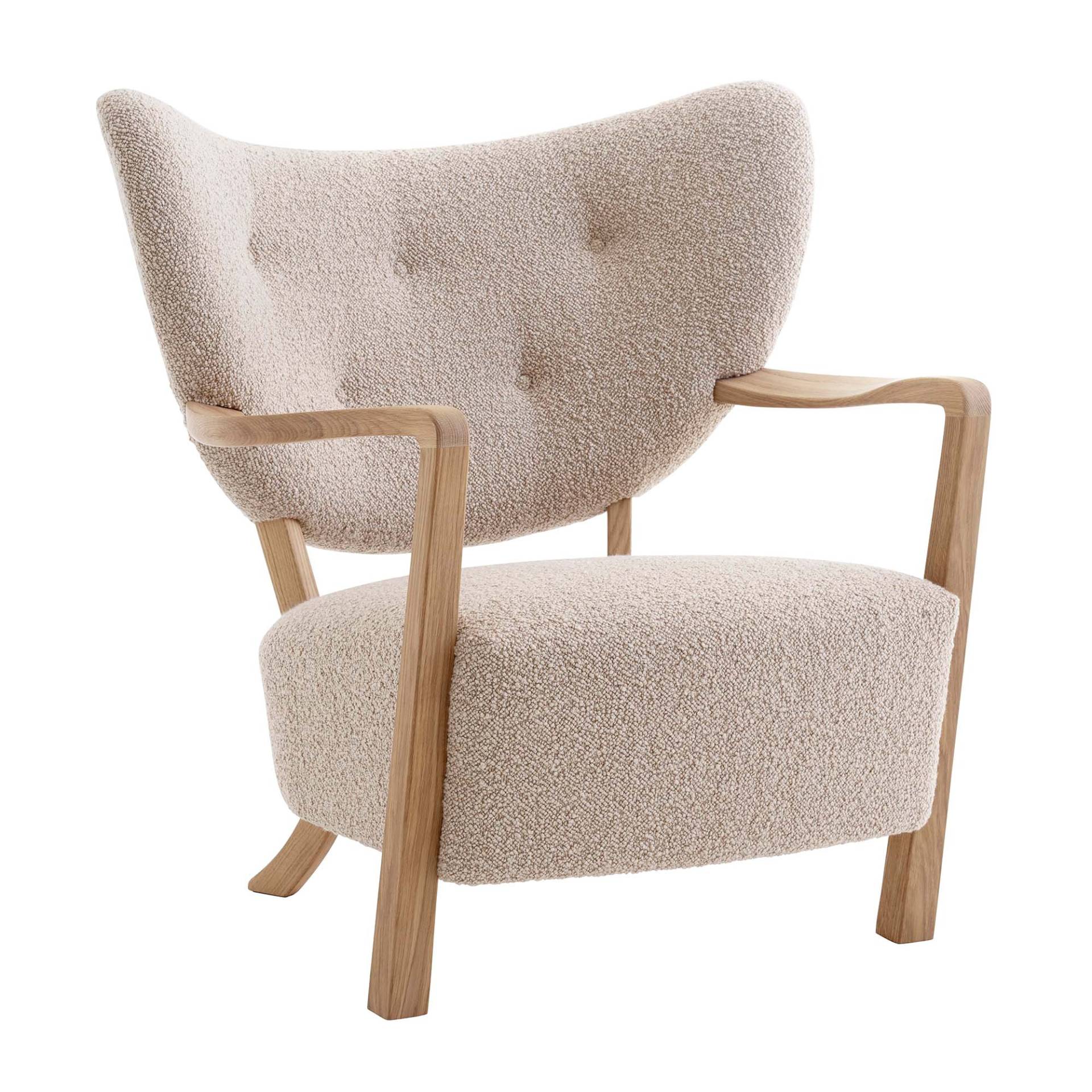 &Tradition - Wulff ATD2 Lounge Sessel Gestell Eiche - beige/Stoff Karakorum 003/BxHxT 85x85x84cm/mit Filzgleitern/Gestell Eiche geölt/HR-Schaumstoff von &Tradition