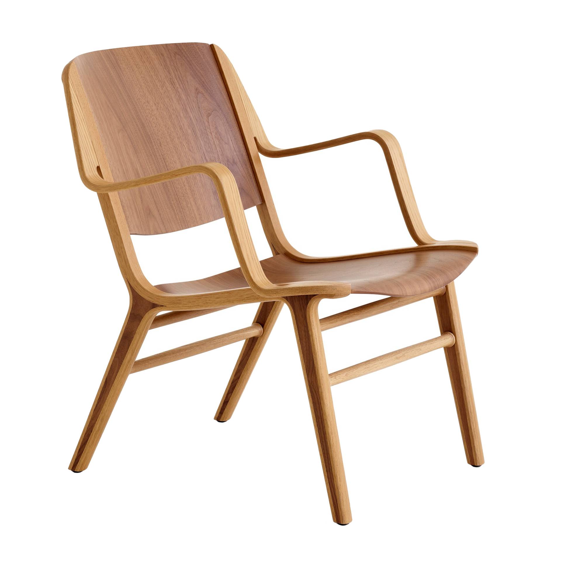 &Tradition - AX HM11 Lounge Chair mit Armlehnen - Walnuss/Eiche/lackiert/BxHxD 62x73x71cm/mit Kunststoffgleitern von &Tradition