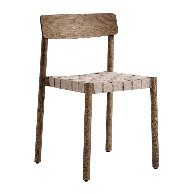 &Tradition - Betty TK1 Stuhl - Eiche geräuchert/Leinengewebe/BxTxH 51x48x77cm/Gestell Eiche massiv lackiert von &Tradition