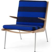 &Tradition - Boomerang HM2 Loungechair, Gestell Eiche geölt / Beine Edelstahl, blau (Reflex 0779) von &Tradition