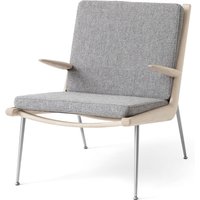 &Tradition - Boomerang HM2 Loungechair, Gestell Eiche geseift / Beine Edelstahl, grau (Hallingdal 130) von &Tradition