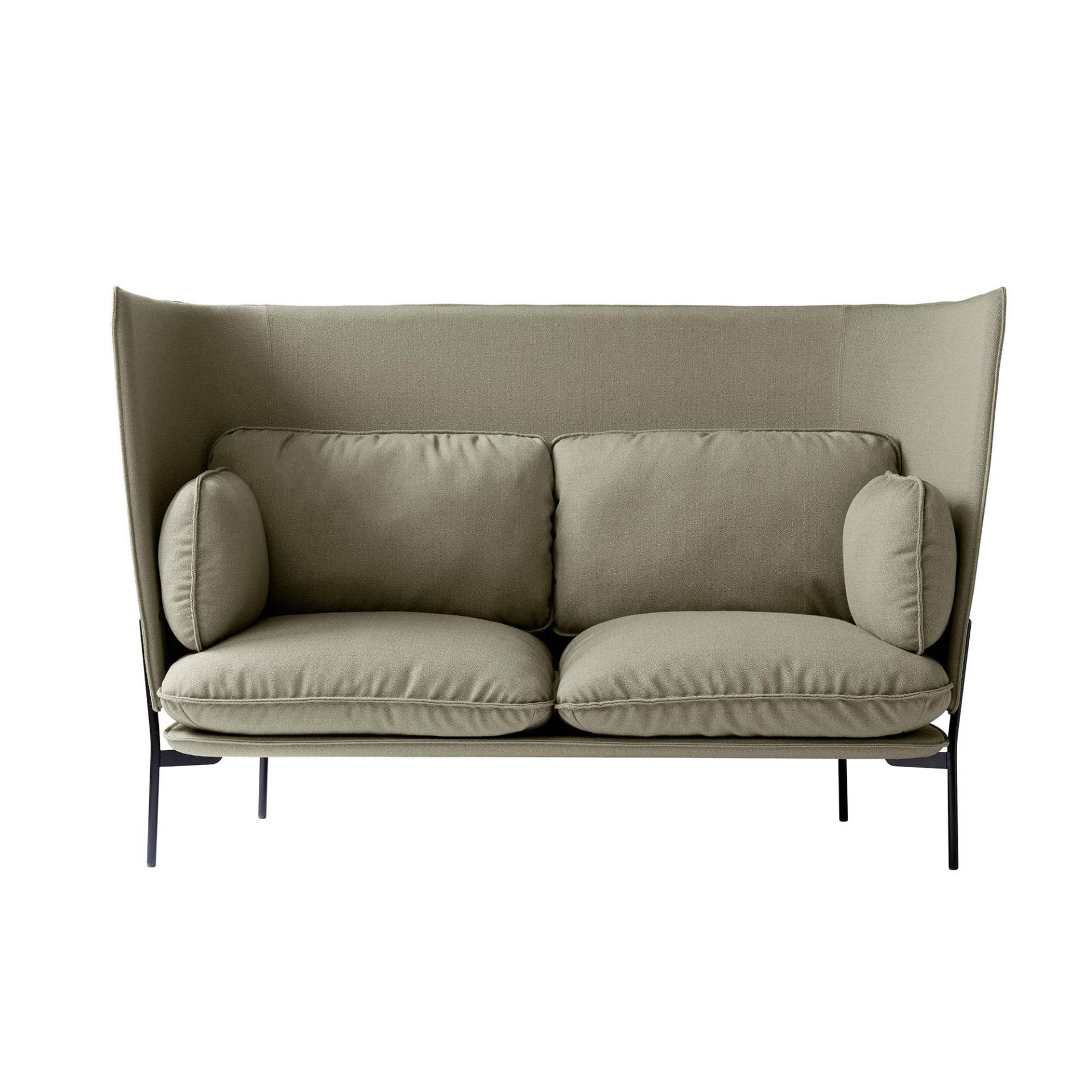 &Tradition - Cloud LN6 Sofa mit hohem Rücken - beige/Kvadrat Fiord 951/BxHxT 180x115x90cm/Füße schwarz von &Tradition