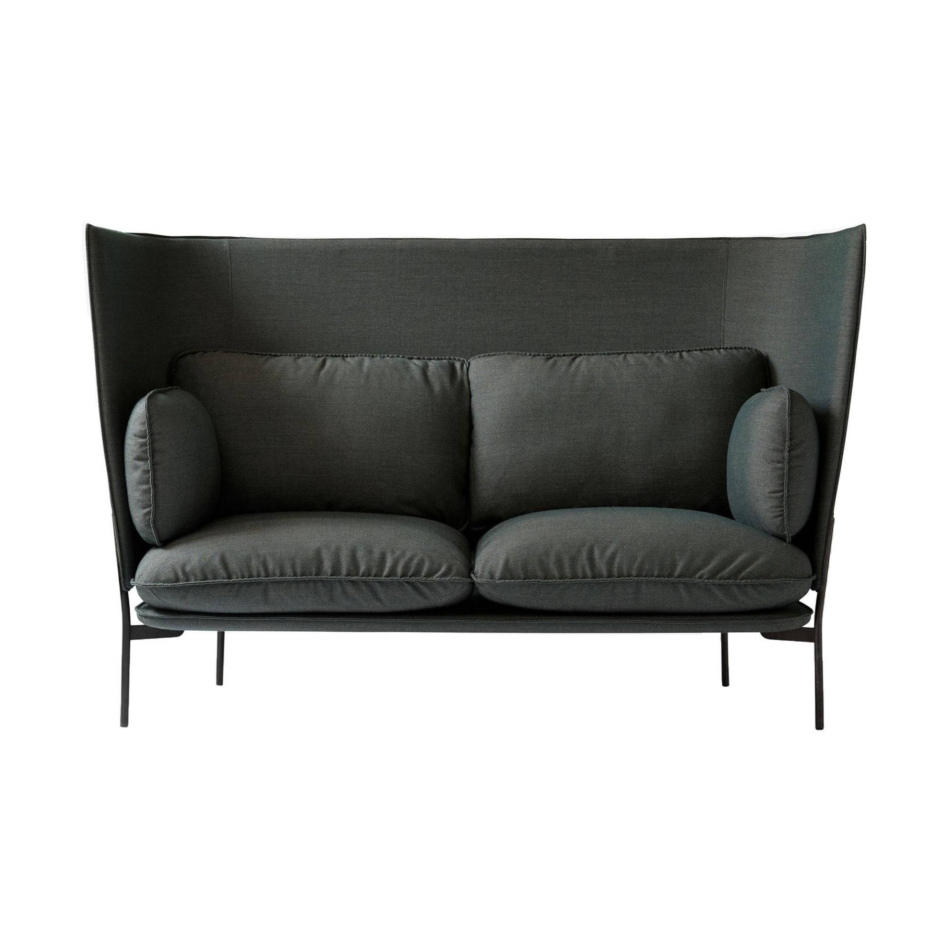 &Tradition - Cloud LN6 Sofa mit hohem Rücken - grün/Kvadrat Fiord 971/BxHxT 180x115x90cm/Füße schwarz von &Tradition
