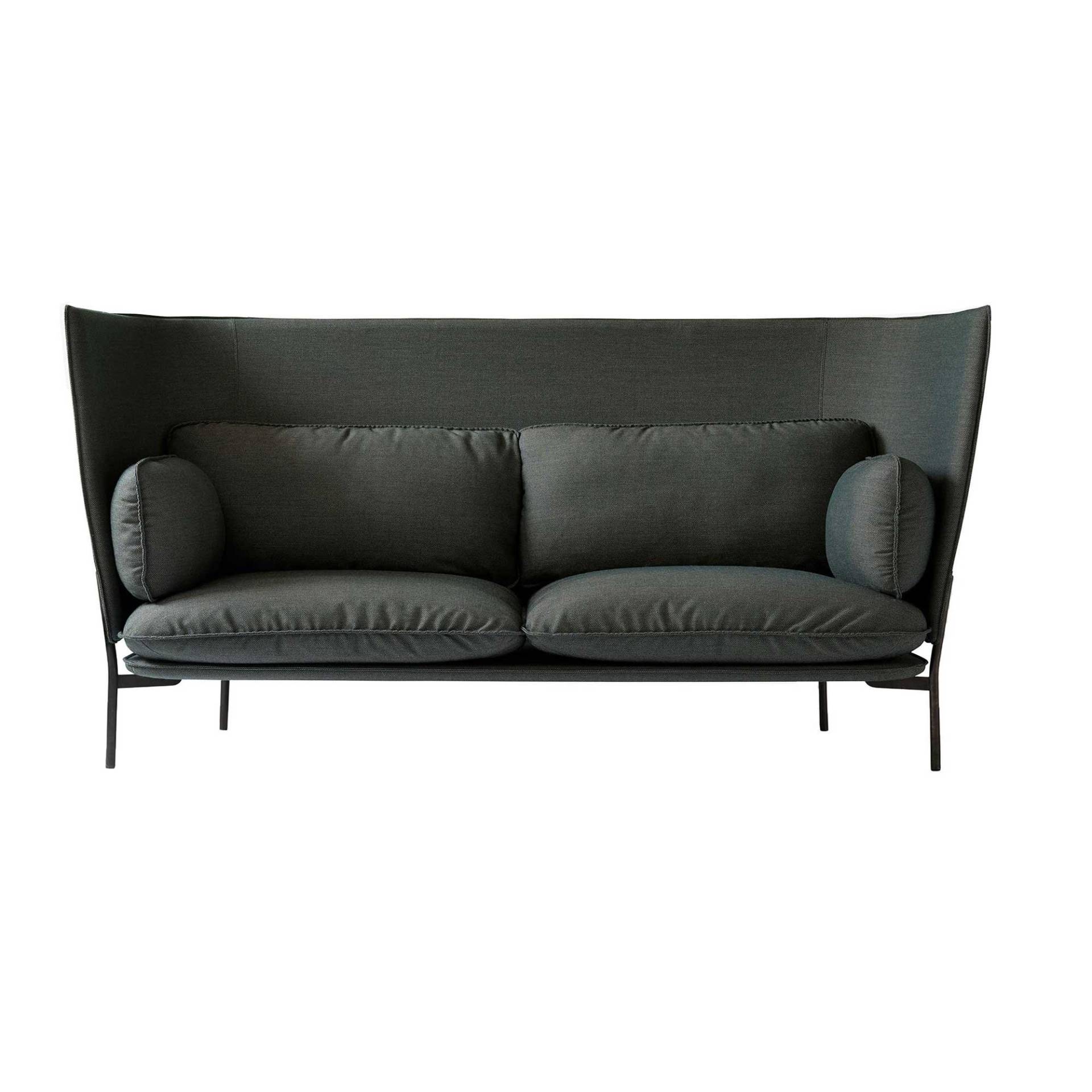 &Tradition - Cloud LN7 Sofa mit hohem Rücken - grün/Kvadrat Fiord 971/BxHxT 232x115x90cm/Füße schwarz von &Tradition