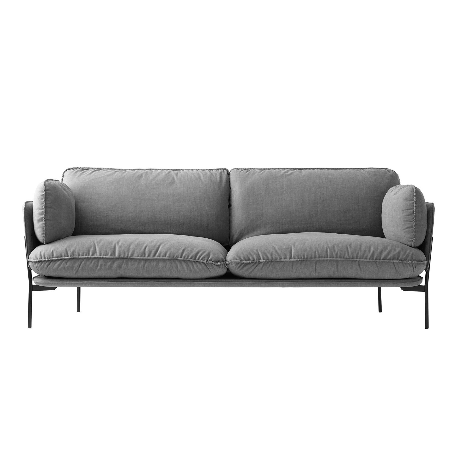 &Tradition - Cloud LN3.2 Sofa 3-Sitzer - grau 724/Hot Madison/BxHxT 220x75x84cm/Füße schwarz von &Tradition