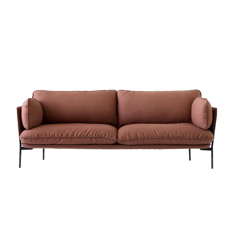 &Tradition - Cloud LN3.2 Sofa 3-Sitzer - rot-braun 365/Steelcut 2/BxHxT 220x75x84cm/Füße schwarz von &Tradition