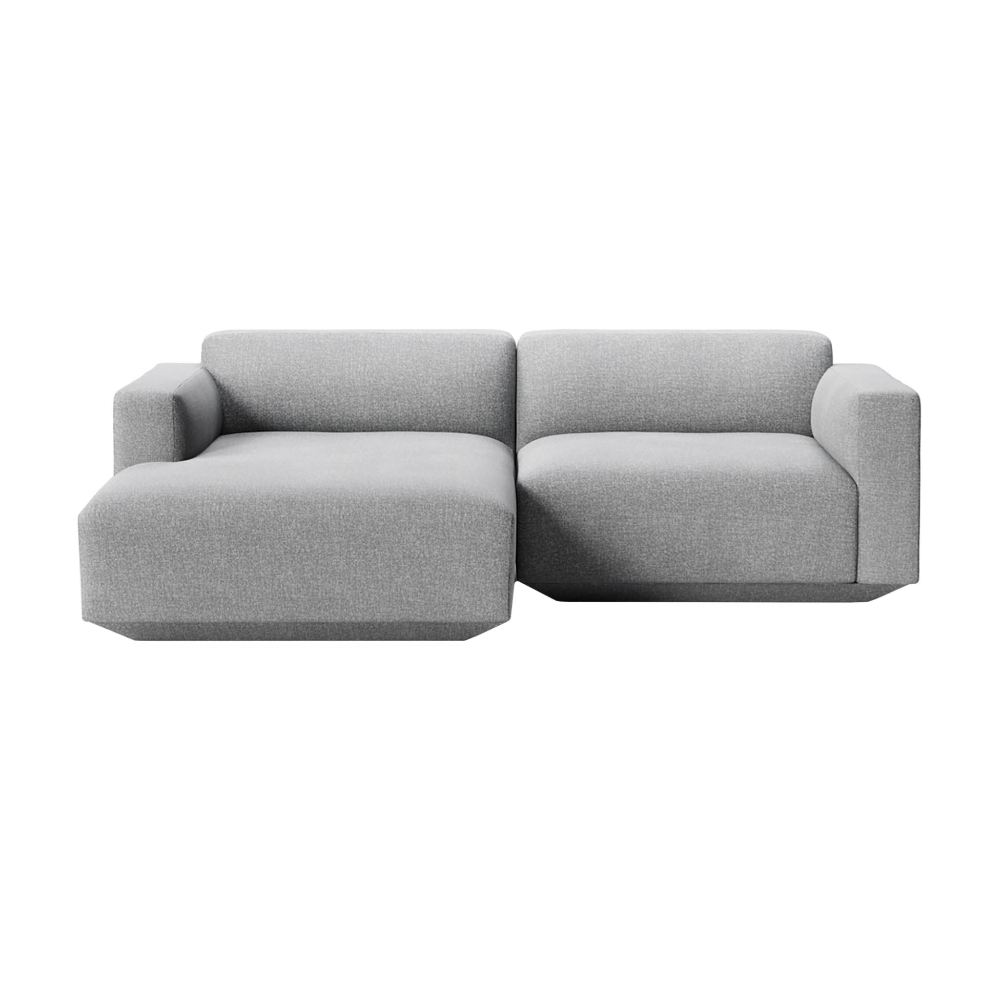 &Tradition - Develius 2-Sitzer Sofa Chaiselongue links - grau/Stoff Hallingdal 130/BxHxT 220x70x150cm/mit Filzgleitern von &Tradition