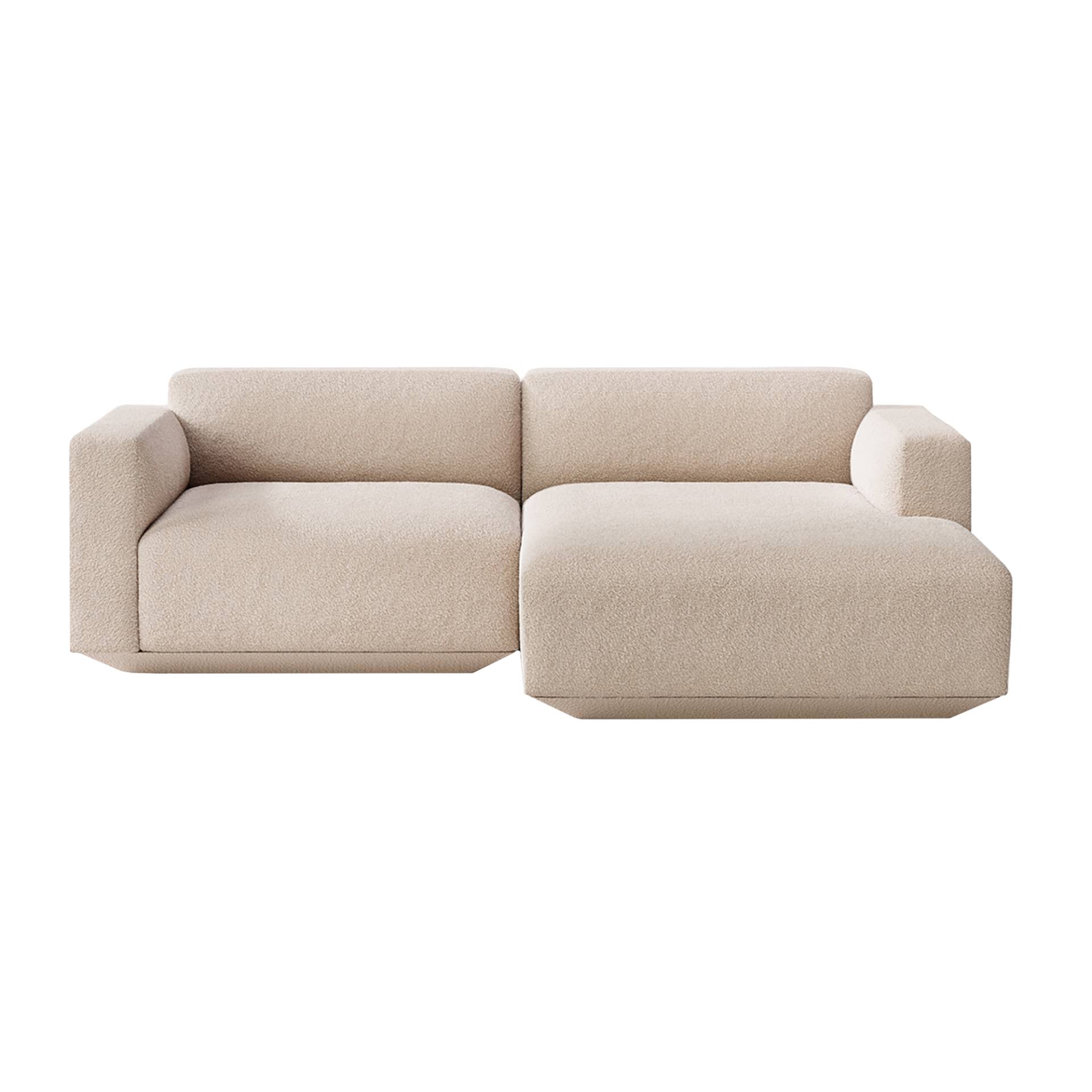 &Tradition - Develius 2-Sitzer Sofa Chaiselongue rechts - beige/Stoff Karakorum 003/BxHxT 220x70x150cm/mit Filzgleitern von &Tradition