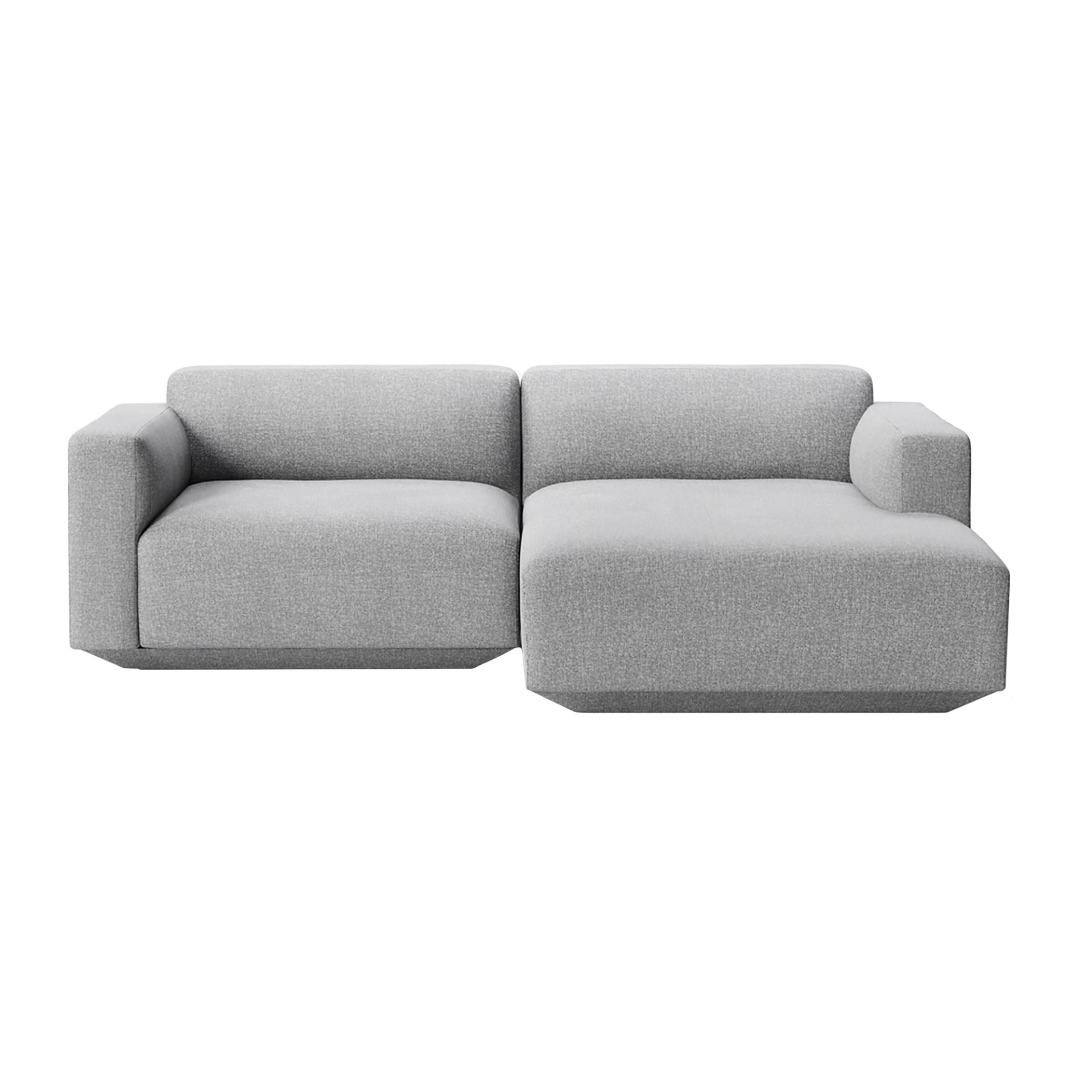 &Tradition - Develius 2-Sitzer Sofa Chaiselongue rechts - grau/Stoff Hallingdal 130/BxHxT 220x70x150cm/mit Filzgleitern von &Tradition