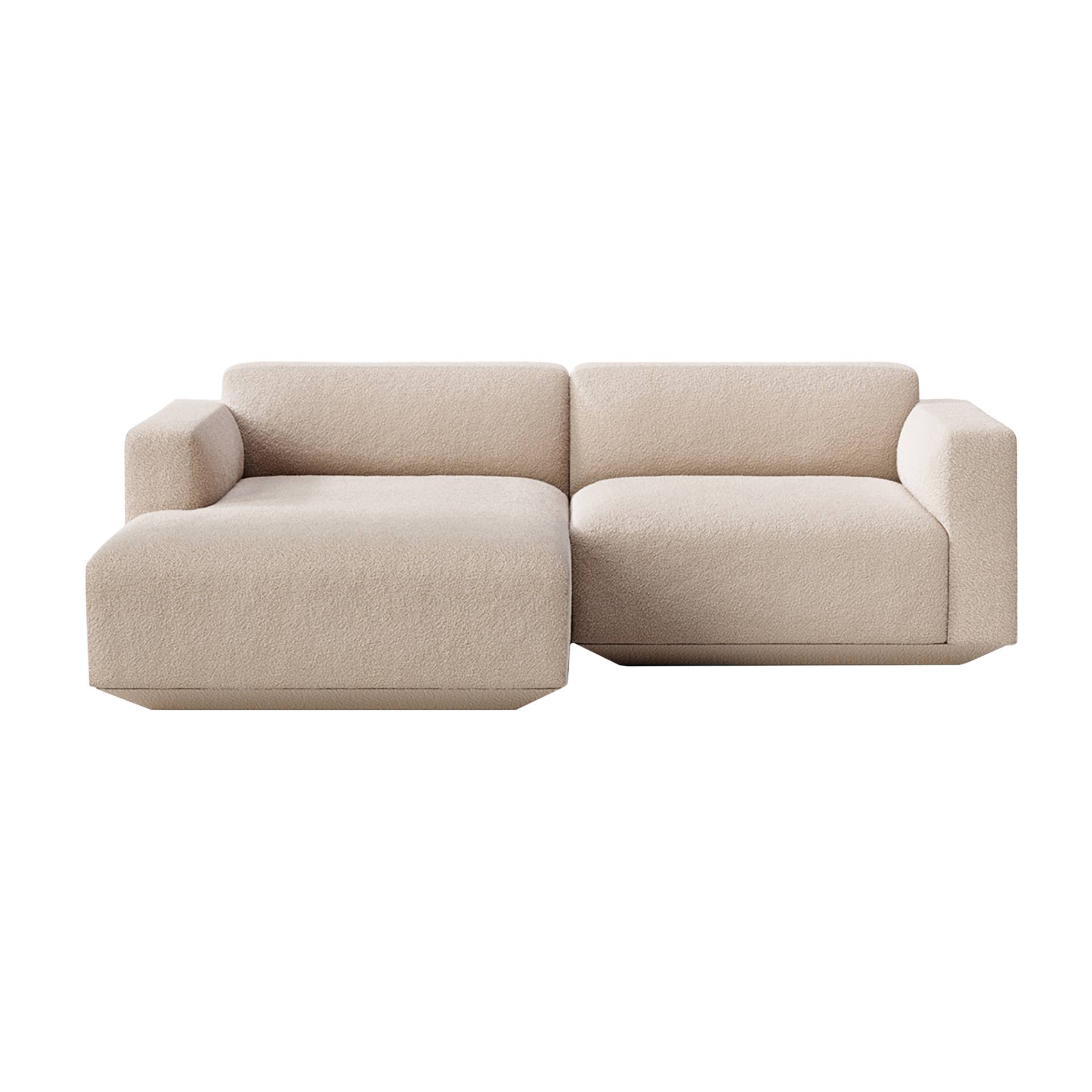 &Tradition - Develius 2-Sitzer Sofa mit Chaiselongue links - beige/Stoff Karakorum 003/BxHxT 220x70x150cm/mit Filzgleitern von &Tradition