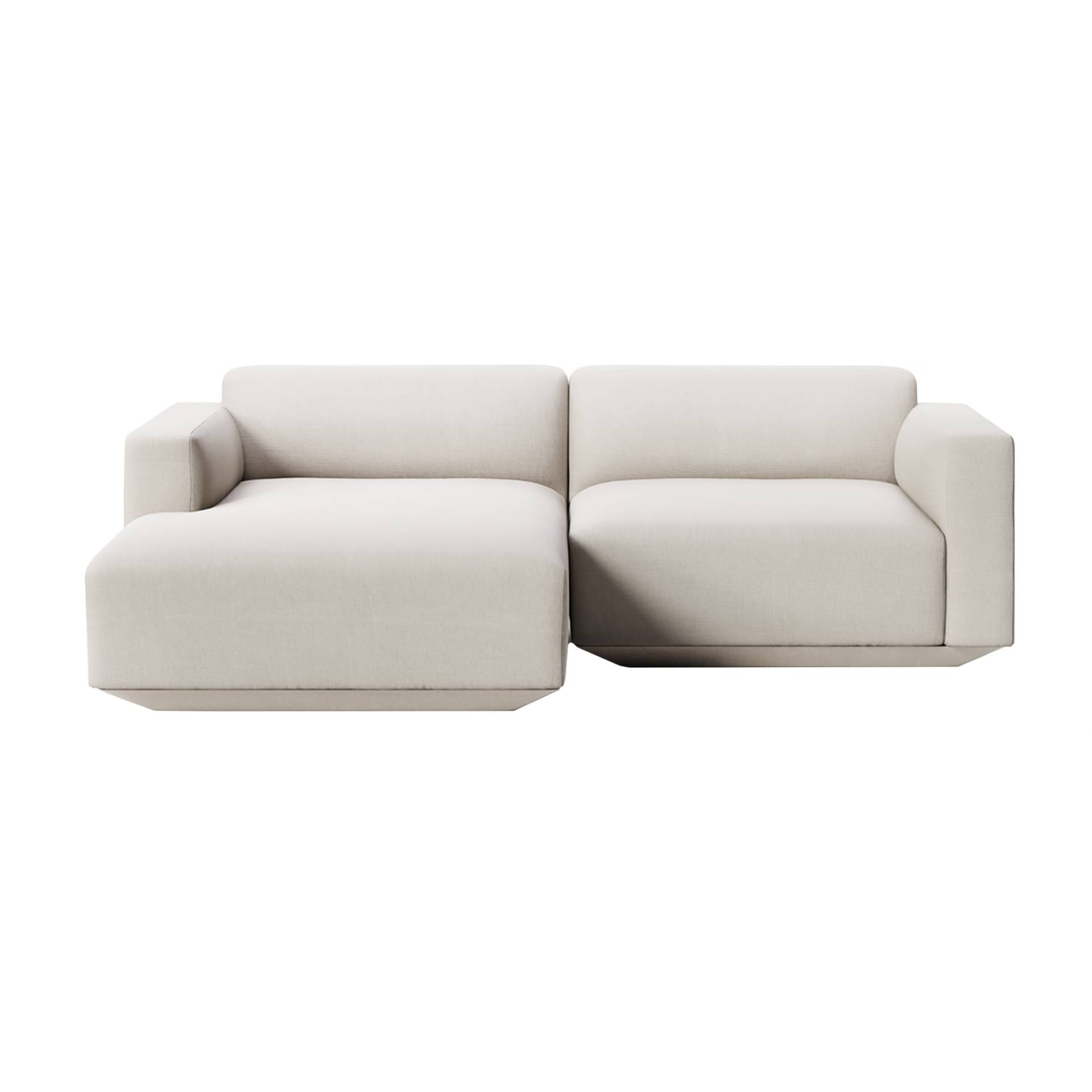 &Tradition - Develius 2-Sitzer Sofa mit Chaiselongue links - beige/Stoff Linara Stone 266/BxHxT 220x70x150cm/mit Filzgleitern von &Tradition