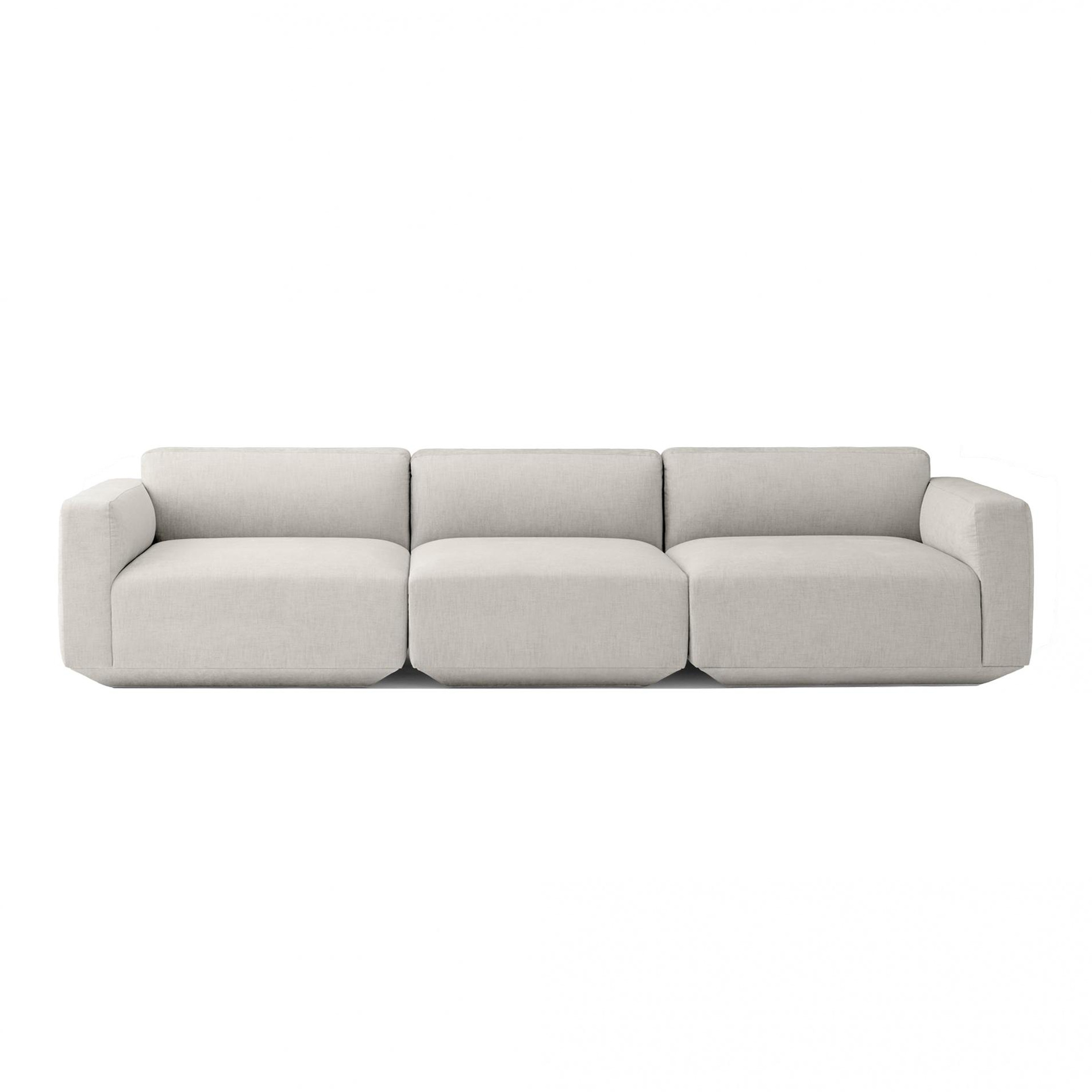 &Tradition - Develius 3-Sitzer Sofa 309x70x89cm - hellgrau/Stoff Maple 112/BxHxT 309x70x89cm/mit Filzgleitern von &Tradition