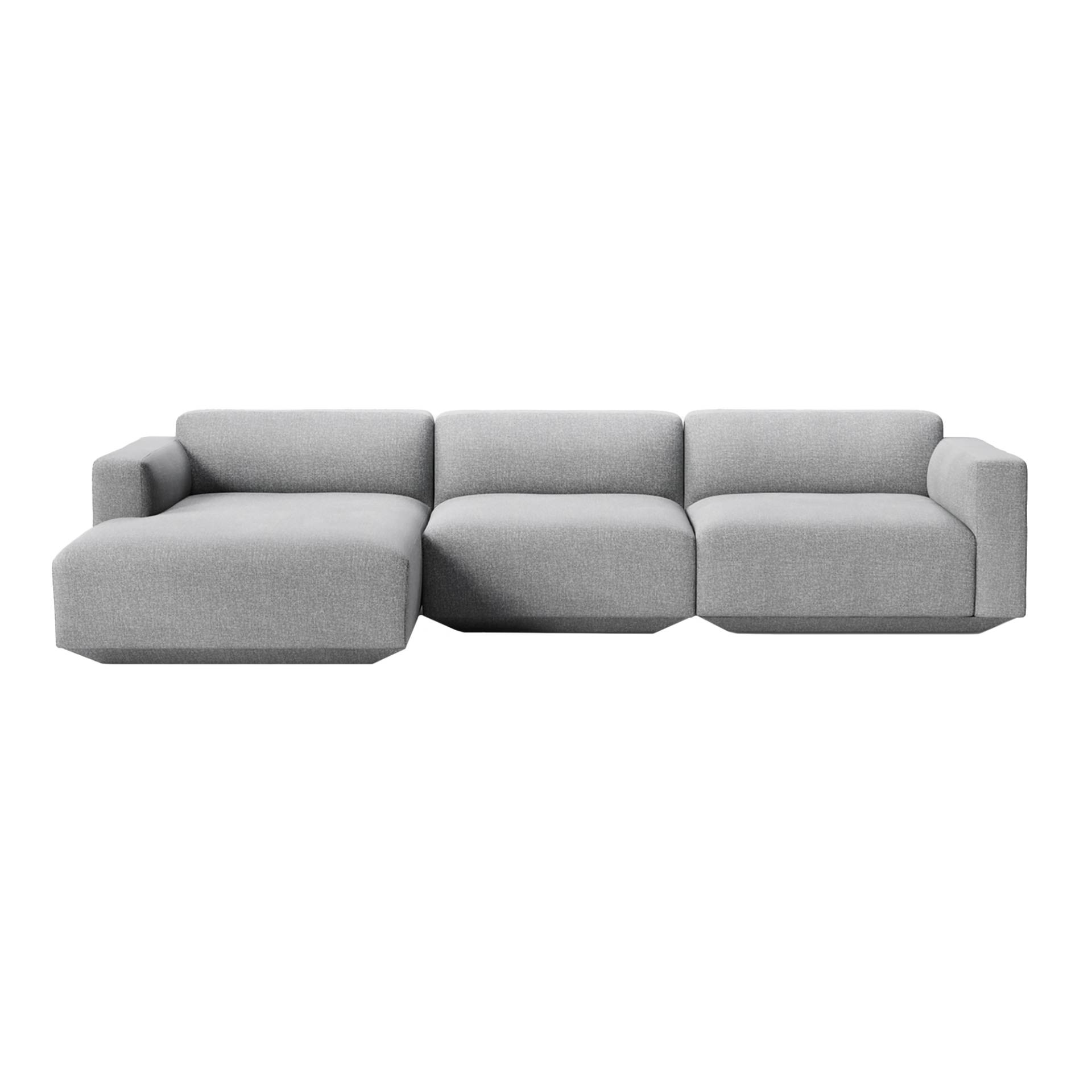 &Tradition - Develius 3-Sitzer Sofa Chaiselongue links - grau/Stoff Hallingdal 130/BxHxT 309x70x150cm/mit Filzgleitern von &Tradition