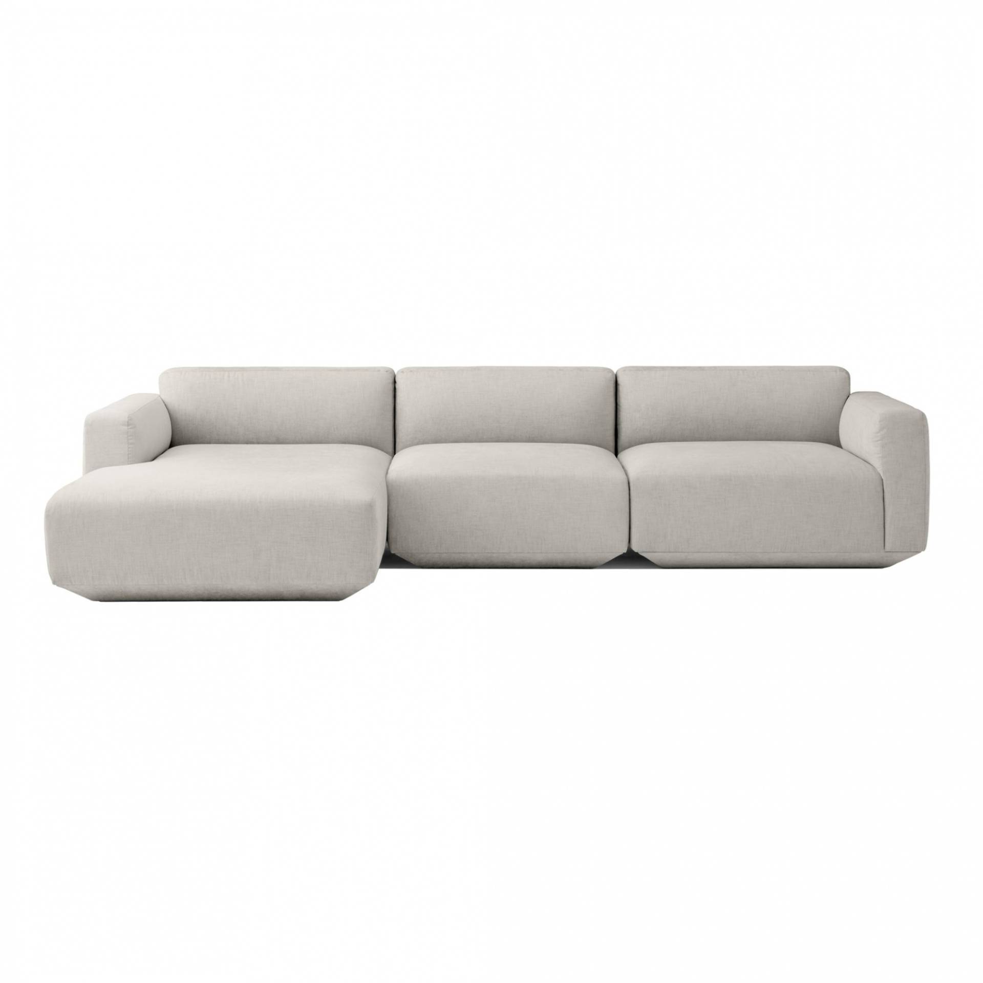 &Tradition - Develius 3-Sitzer Sofa Chaiselongue links - hellgrau/Stoff Maple 112/BxHxT 309x70x150cm/mit Filzgleitern von &Tradition