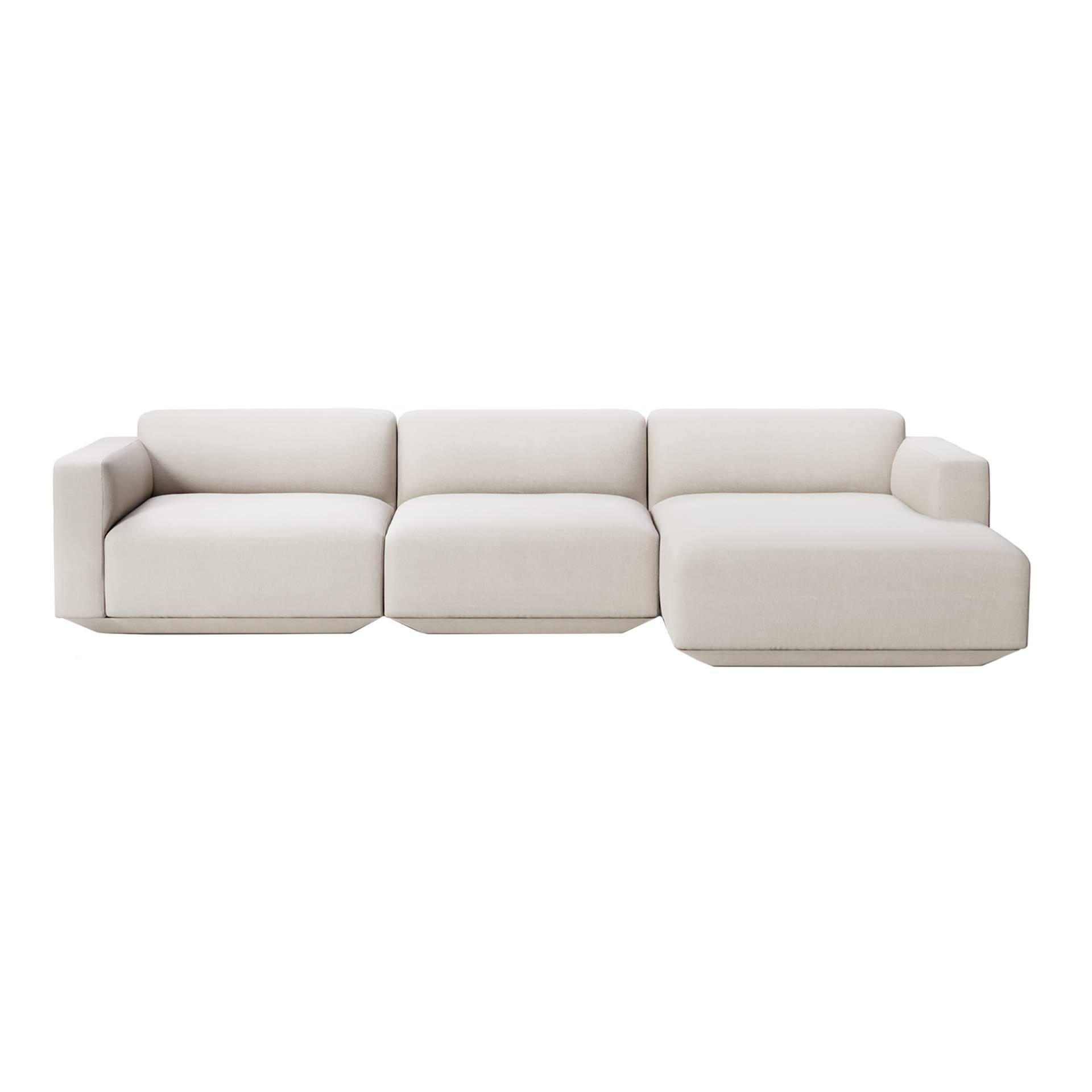 &Tradition - Develius 3-Sitzer Sofa Chaiselongue rechts - beige/Stoff Linara Stone 266/BxHxT 309x70x150cm/mit Filzgleitern von &Tradition