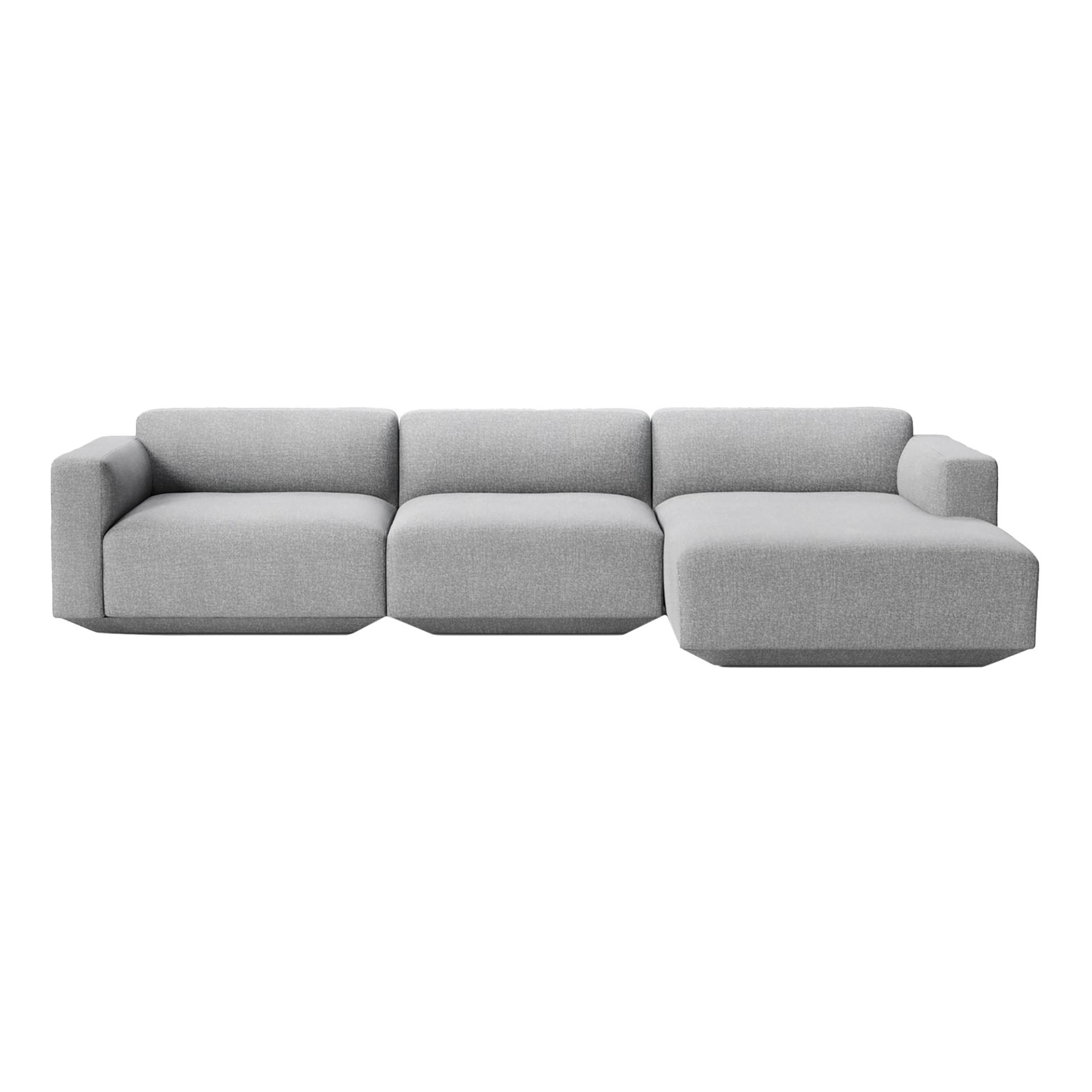 &Tradition - Develius 3-Sitzer Sofa Chaiselongue rechts - grau/Stoff Hallingdal 130/BxHxT 309x70x150cm/mit Filzgleitern von &Tradition