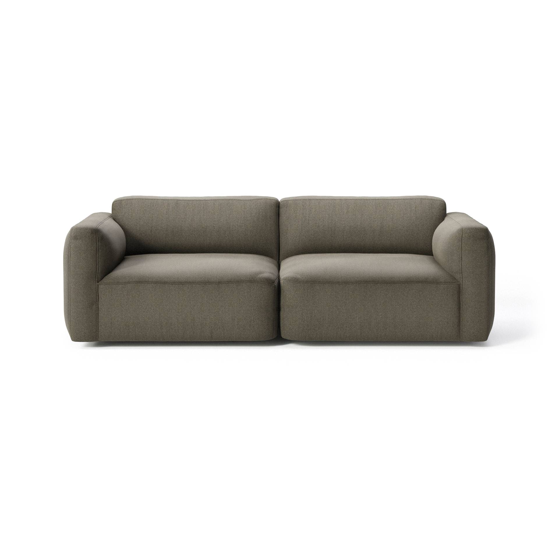 &Tradition - Develius Mellow 2-Sitzer Sofa 220x70x89cm - warmes grau/Barnum 08/BxHxT 220x70x89cm/mit Filzgleitern von &Tradition