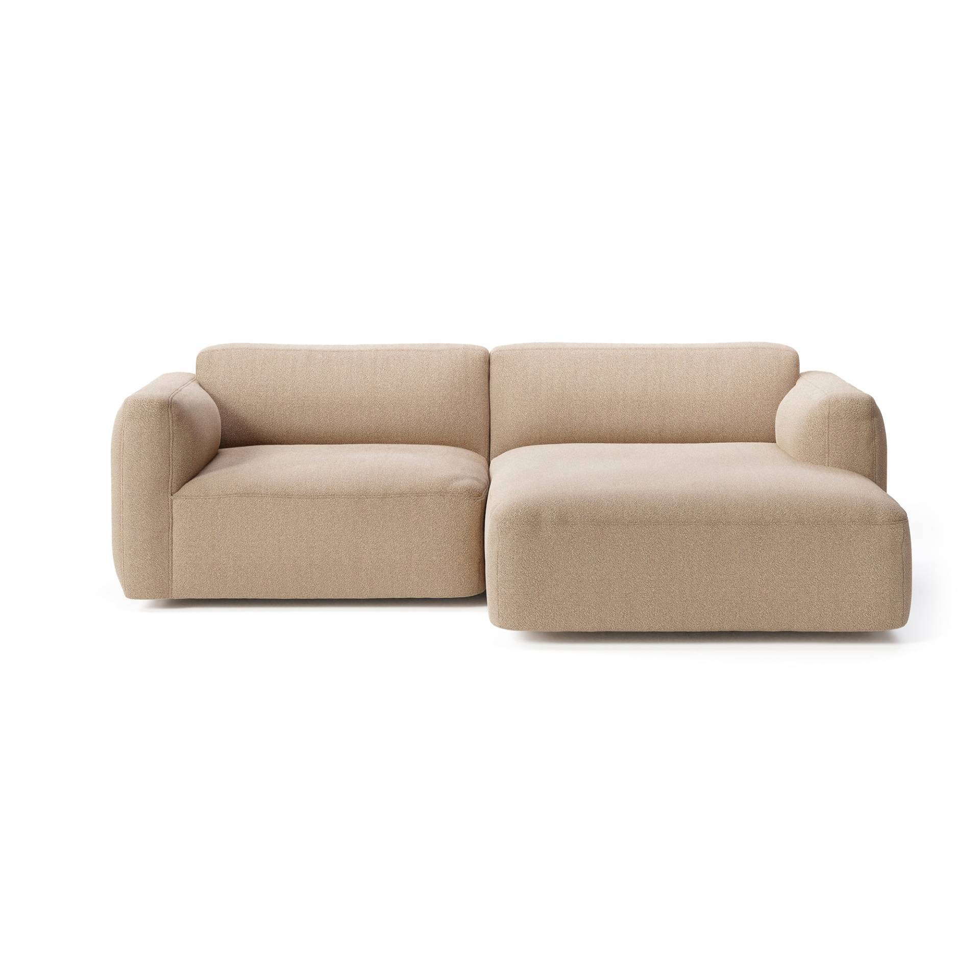 &Tradition - Develius Mellow 2-Sitzer Sofa Chaiselongue rechts - beige/Karakorum 003/BxHxT 220x70x150cm/mit Filzgleitern von &Tradition