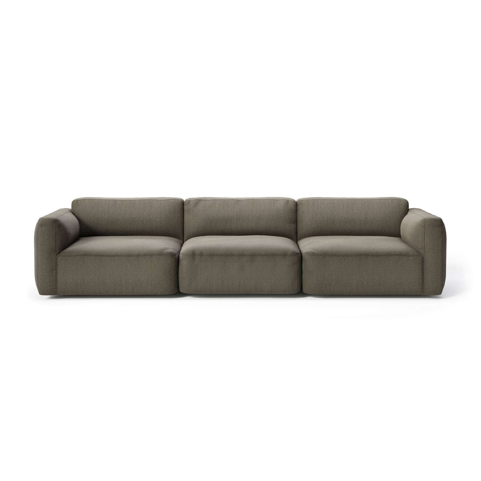 &Tradition - Develius Mellow 3-Sitzer Sofa 309x70x89cm - warmes grau/Barnum 08/BxHxT 309x70x89cm/mit Filzgleitern von &Tradition