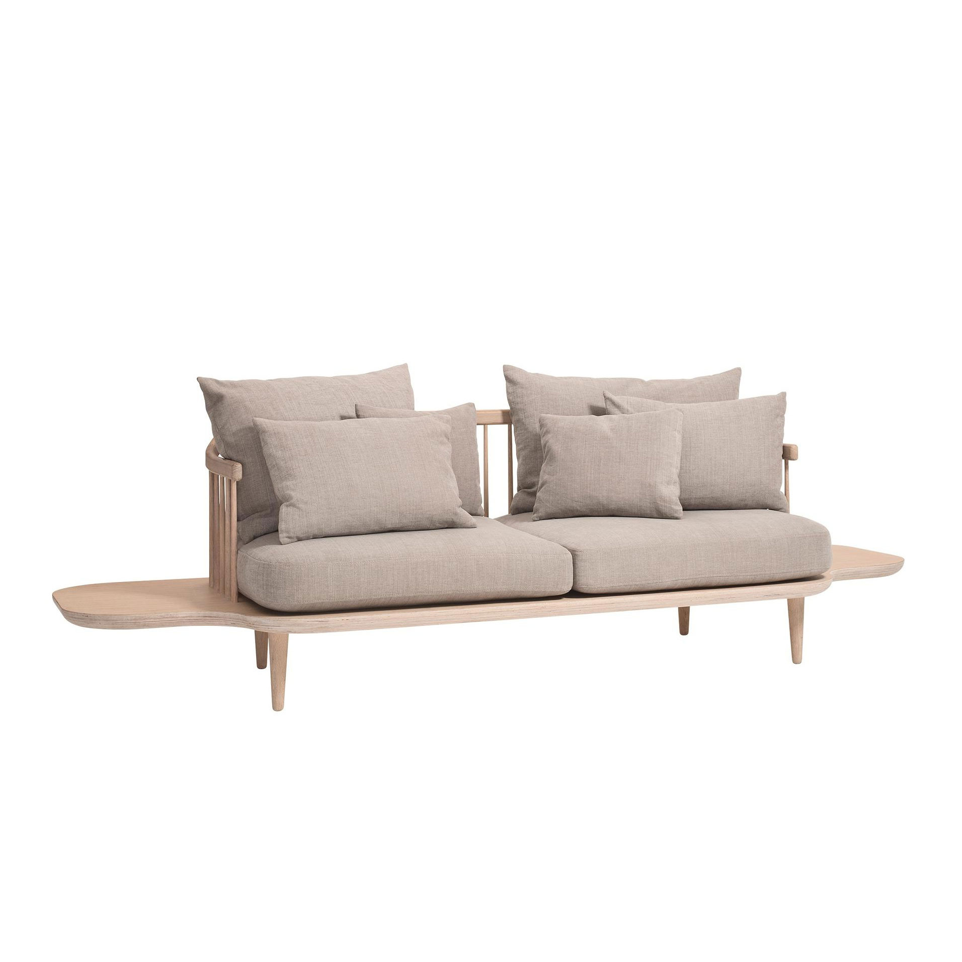 &Tradition - Fly SC3 2-Sitzer Sofa mit Ablage - beige/Stoff Hot Madison 094/BxHxT 240x70x80cm/Gestell weiße geölte Eiche/inklusive Kissen von &Tradition