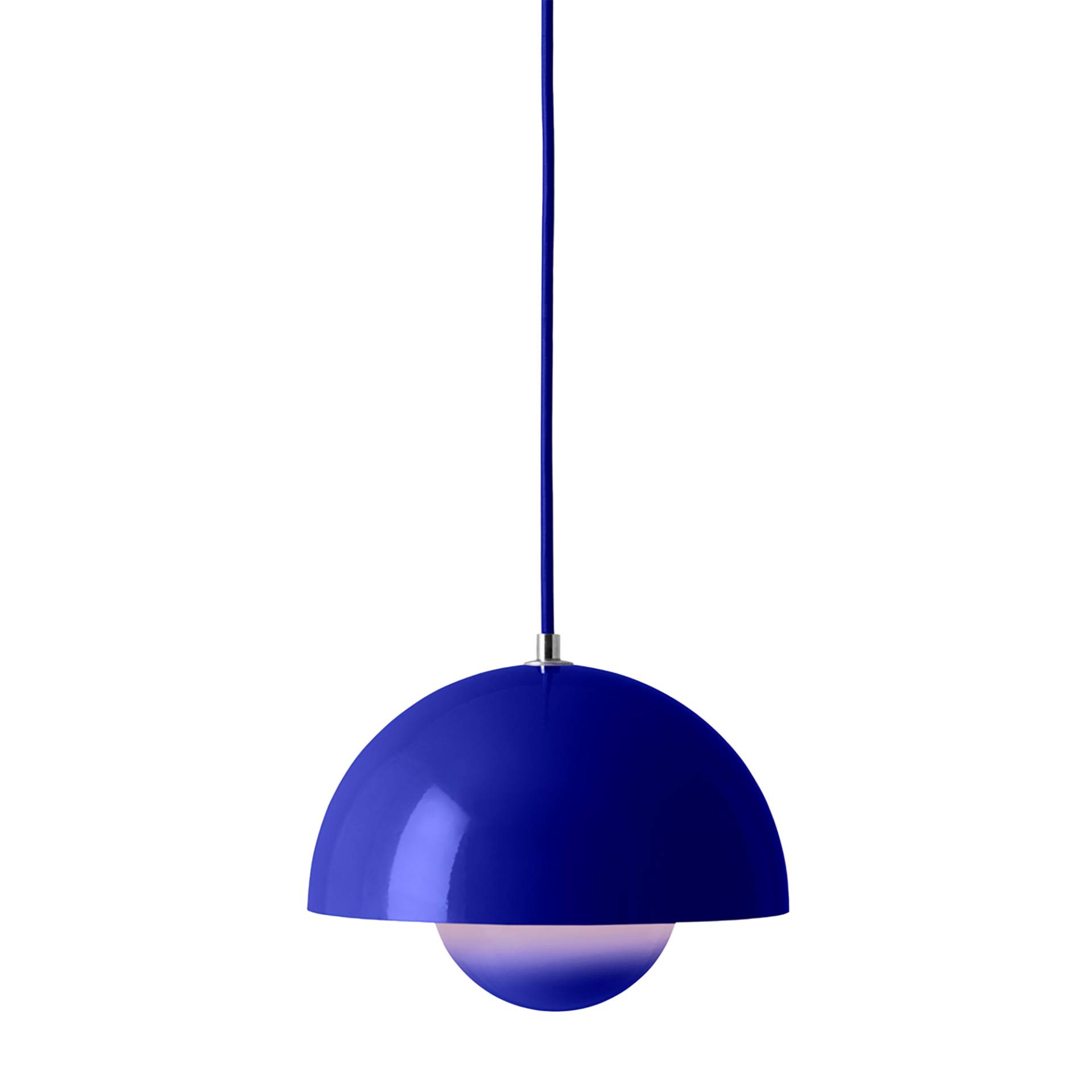 &Tradition - Flowerpot VP1 Pendelleuchte - kobaltblau/glänzend/H x Ø 16x23cm/Kabel blau 300cm von &Tradition