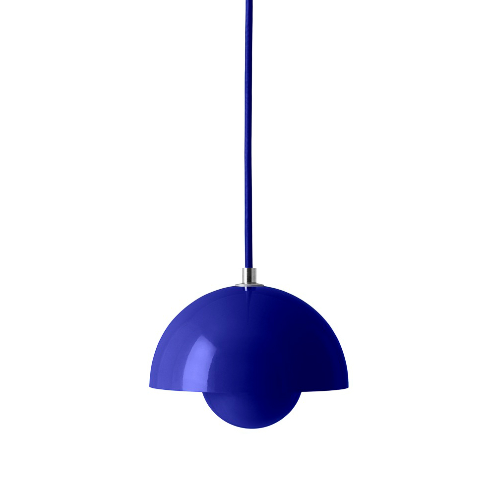&Tradition - Flowerpot VP10 Pendelleuchte - kobaltblau/glänzend/H x Ø 13x16cm/Kabel kobaltblau 300cm von &Tradition