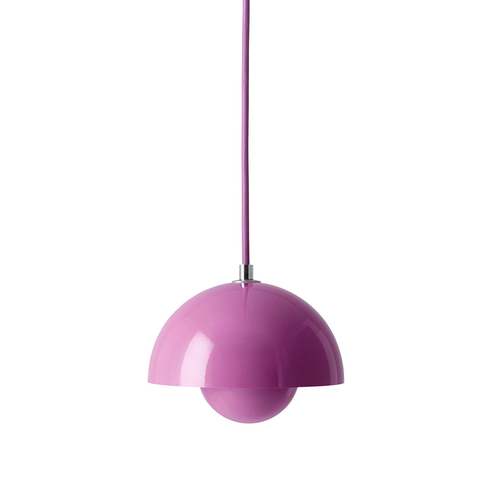 &Tradition - Flowerpot VP10 Pendelleuchte - tangy pink/glänzend/H x Ø 13x16cm/Kabel tangy pink 300cm von &Tradition
