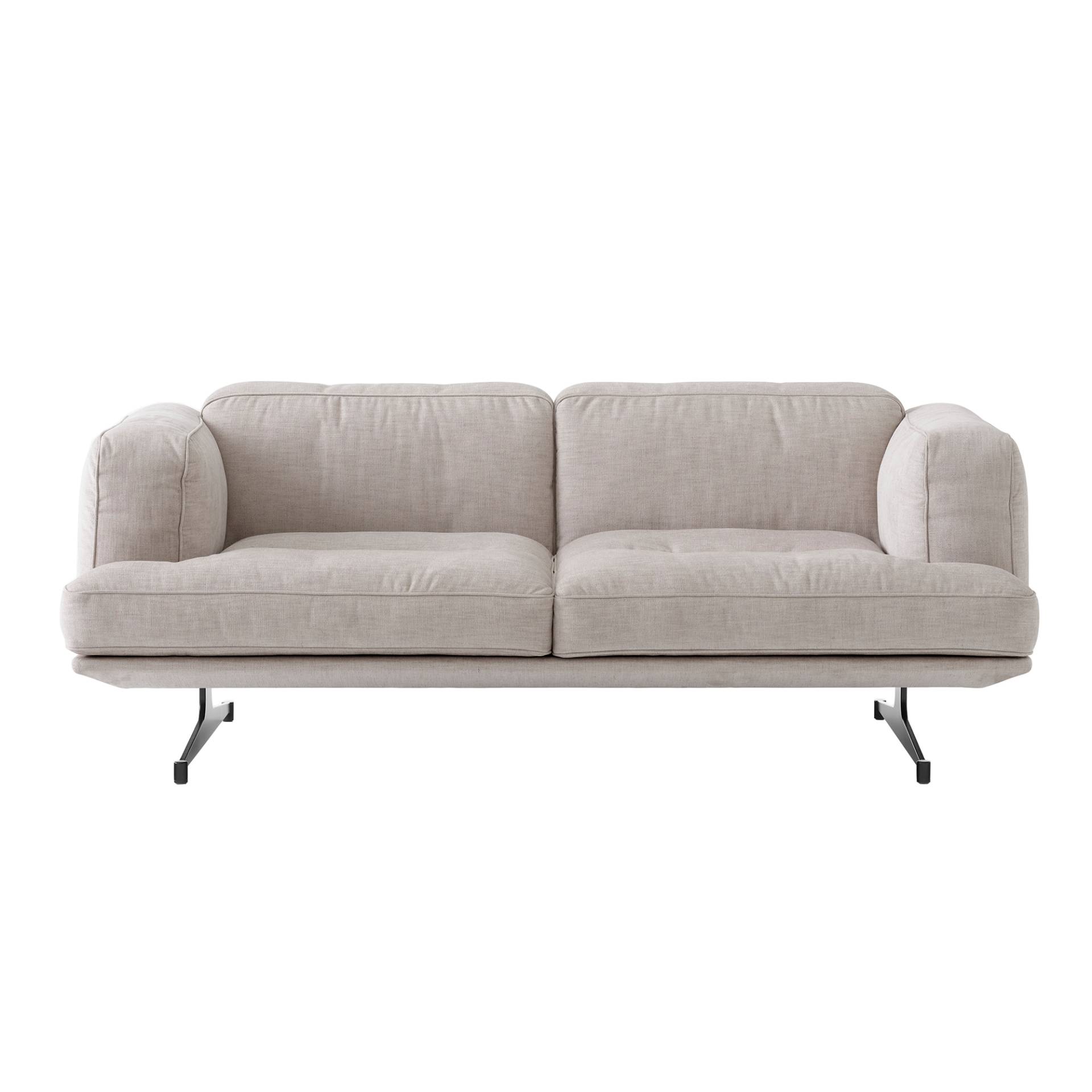 &Tradition - Inland AV22 2-Sitzer Sofa - beige/Stoff Kvadrat Maple 222/BxHxT 179x67,5x95,5cm/Gestell Stahl warmschwarz pulverbeschichtet von &Tradition